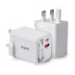 Maplin 35W USB Wall Charger 2 Port USB-C PD USB-A QC 3+ Retractable USB-C Cable
