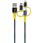 Schwaiger WKUU310 511 USB cable 1.2 m USB A Micro-USB B/Lightning Black, Yellow