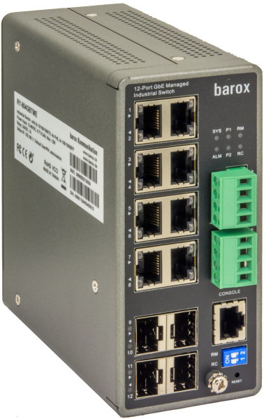 Barox RY-804GBTME network switch Managed L2/L3 Gigabit Ethernet (10/100/1000) Black