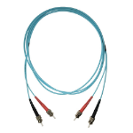 Videk 50/125 OM3 ST to ST Duplex Fibre Optic Patch Cable Aqua 30m