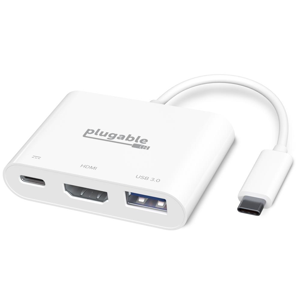 Image of Plugable Technologies USB C to HDMI Multiport Adapter, 3-in-1 USB...