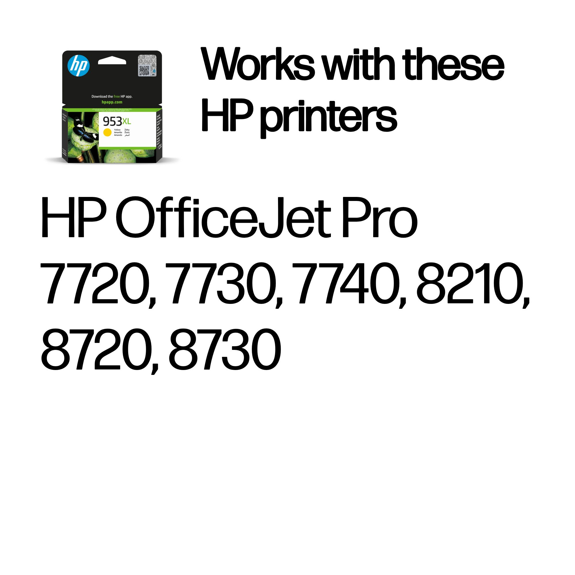 HP F6U18AE/953XL Ink cartridge yellow high-capacity, 1.45K pages 18ml for HP OfficeJet Pro 7700/8210/8710