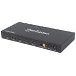 Manhattan 1080p 4-Port HDMI Multiviewer Switch, Switch with Four Inputs on One Display, Video Bandwidth Amplifier, Remote Control, Black, Three Year Warranty, Box