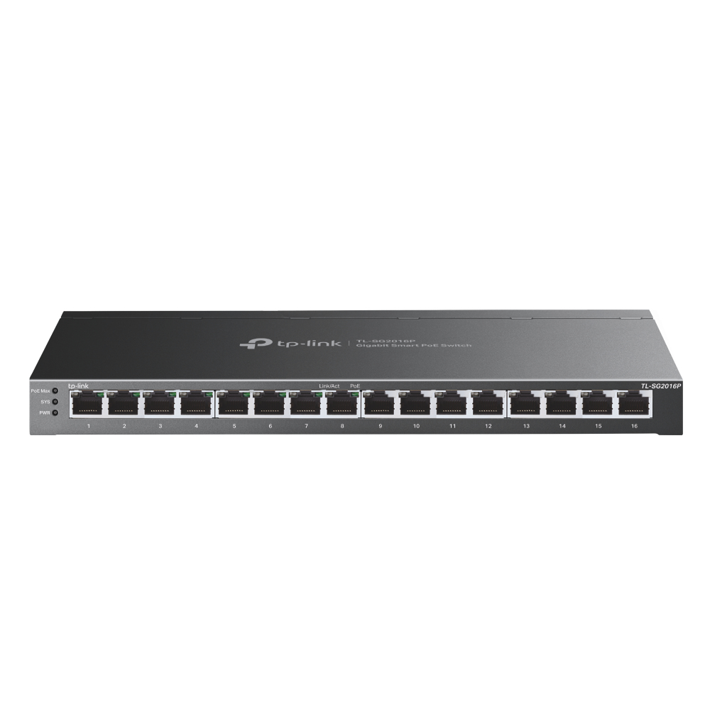 Image of TP-Link JetStream 16-Port Gigabit Smart Switch with 8-Port PoE+