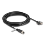 DeLOCK M12 Cable A-coded 8 pin female to RJ45 plug with screws Cat.5e FTP 5 m black