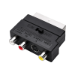 LogiLink Scart adapter with switch, Scart/M to 3x RCA/F + S-Video/F, black