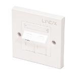 Lindy CAT5e Single Wall Plate with 1 x Angled RJ-45 Shuttered Socket, Unshielded