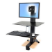 Ergotron WorkFit-S, Single HD with Worksurface+ Black Multimedia stand