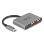 DeLOCK 64337 interface hub USB 3.2 Gen 2 (3.1 Gen 2) Type-C 10000 Mbit/s Grey