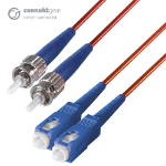 connektgear 5m Duplex Fibre Optic Single-Mode Cable OS2 9/125 Micron ST to SC Red