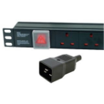 Dynamode PDU-6WS-H-UK-IEC20 power distribution unit (PDU) 6 AC outlet(s) 1U Black