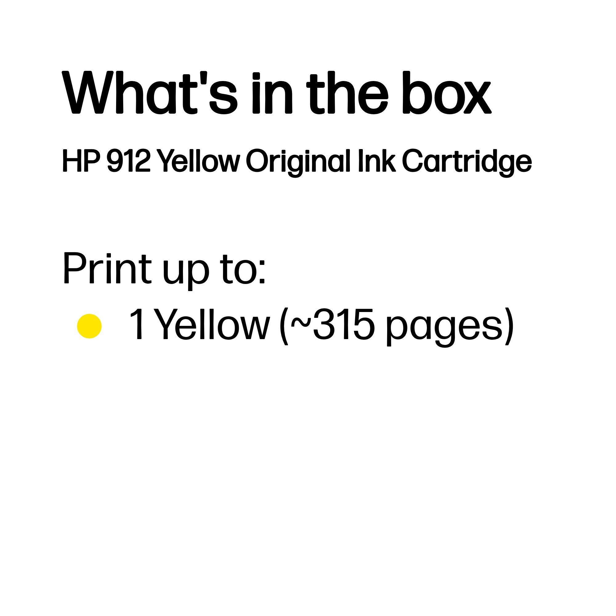 HP 912 Original Ink Cartridge 2.93-ml Yellow 3YL79AE