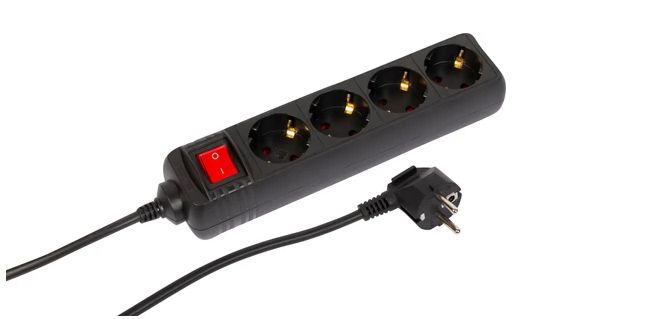 Microconnect Black Mc-Gru00415bs Power Extension 1.5 M 4 Ac Outlet(S) Indoor