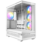 Antec C7 ARGB Gaming Case w/ Glass Side & Front, E-ATX, 4x RGB Fans, LED Button, USB-C, Asus BTF Compatible, White