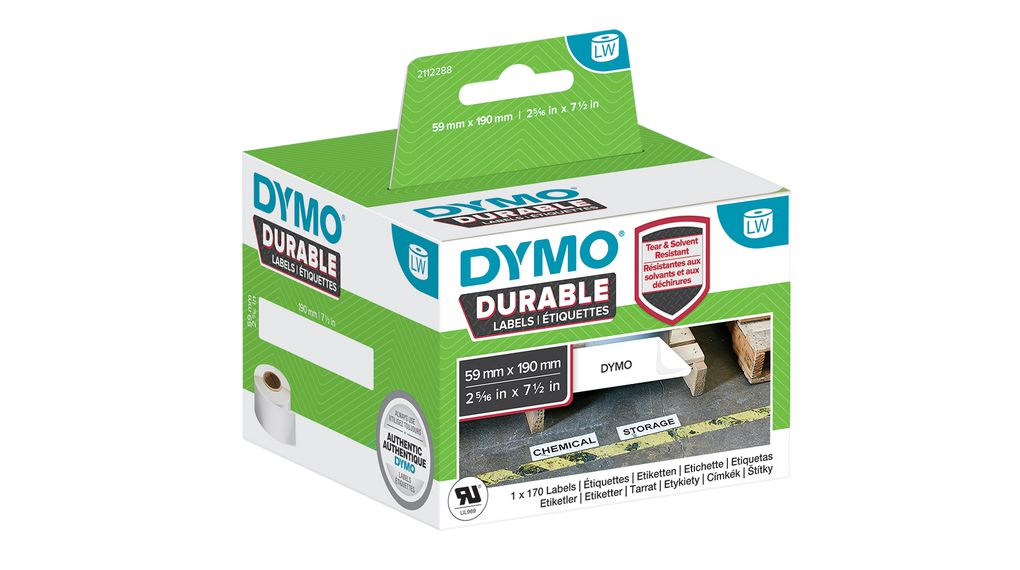 Image of DYMO LabelWriter Durable Labels - 59 x 190 mm