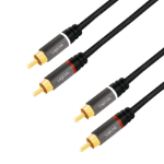 LogiLink CA1204 audio cable 2 m 2 x RCA Black