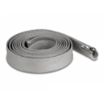 DeLOCK Braided Sleeve with zip fastener heat-resistant 3 m x 30 mm grey