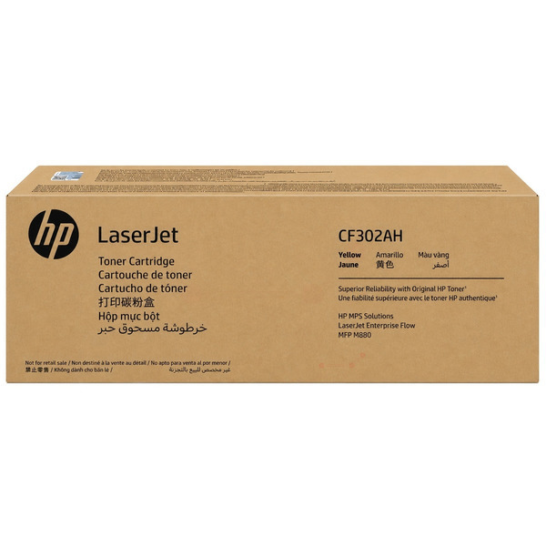 HP CF302AH/827A Toner yellow Contract, 32K pages ISO/IEC 19798 for HP Color LaserJet M 880