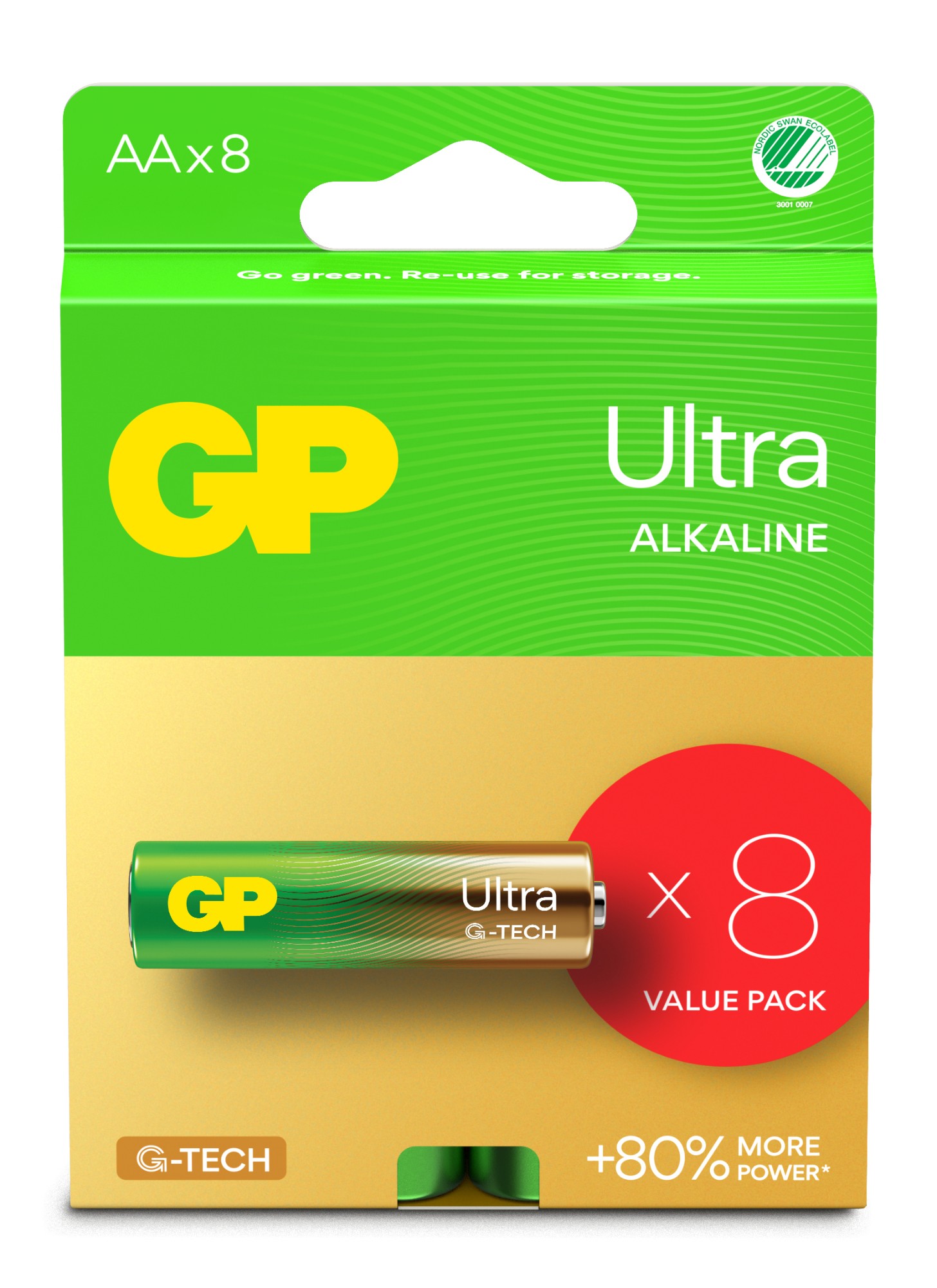EU Product - GP Ultra Alkaline AA Battery, 15AU/LR6, 8-pack thumbnail