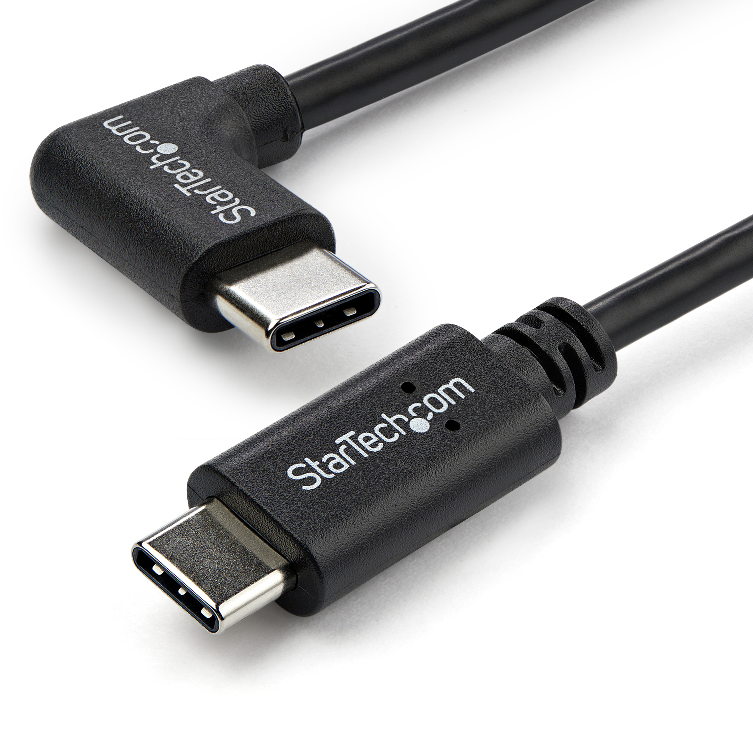 Image of StarTech.com Right-Angle USB-C Cable - M/M - 1 m (3 ft.) - USB 2.0
