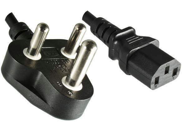 Microconnect Black Power Cord South Africa Type B+C - C13. Big Plug.