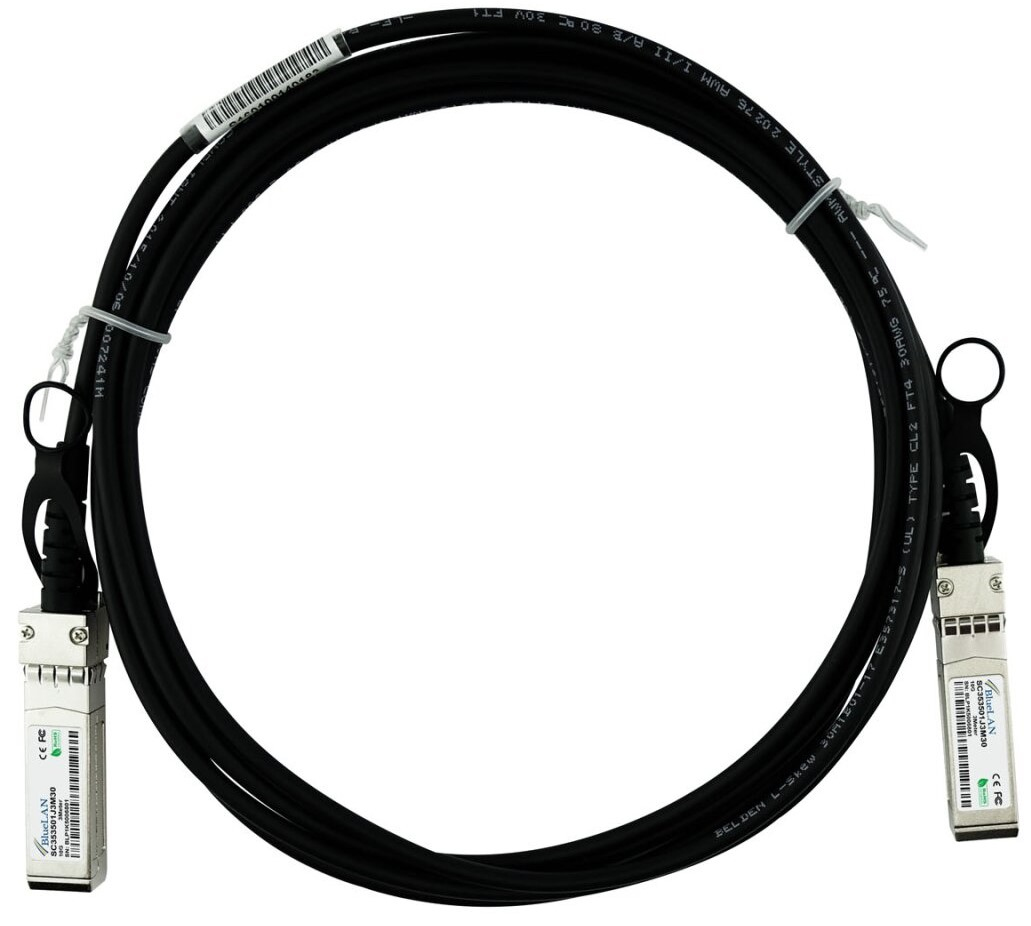 BlueOptics R9D20A-BL InfiniBand/fibre optic cable 3 m SFP+ Black, Silver