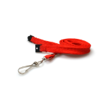 Digital ID 10mm Red Tubular Breakaway Lanyards with Metal J-Clip (Pack of 100)