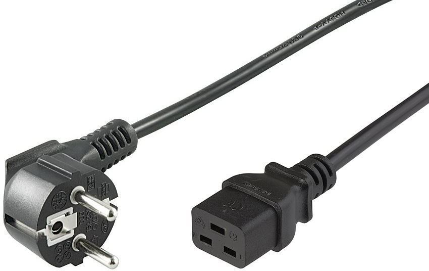 Image of Microconnect PE0771901 power cable Black 1 m CEE7/7 C19 coupler