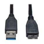 Tripp Lite U326-003-BK USB cable 35.8" (0.91 m) USB 3.2 Gen 1 (3.1 Gen 1) USB A Micro-USB B Black