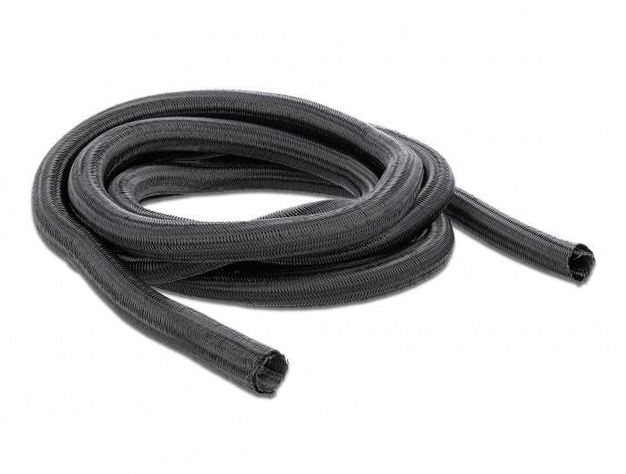 DeLOCK Braided Sleeving self-closing 10 m x 25 mm black