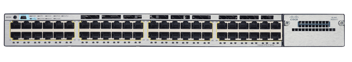 Cisco WS-C3750X-48U-S 48-Port 1U Network Switch