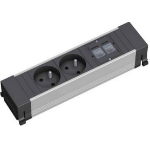 Bachmann 317.103 power extension 2 AC outlet(s) Black, Silver