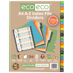 Eco Eco A4 50% Recycled A-Z Index File Dividers - 1 Set of 24