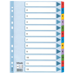 Esselte Index 1-12 Cardboard Mylar tabs A4