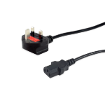 Equip UK Power Cord, C13 to BS1363, 2m, Black , 10A Fuse