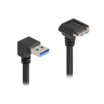 DeLOCK USB 5 Gbps Cable USB Type-A male 90° downwards angled to USB Micro-B male with screw distance 18 mm 90° downwards angled 1 m black