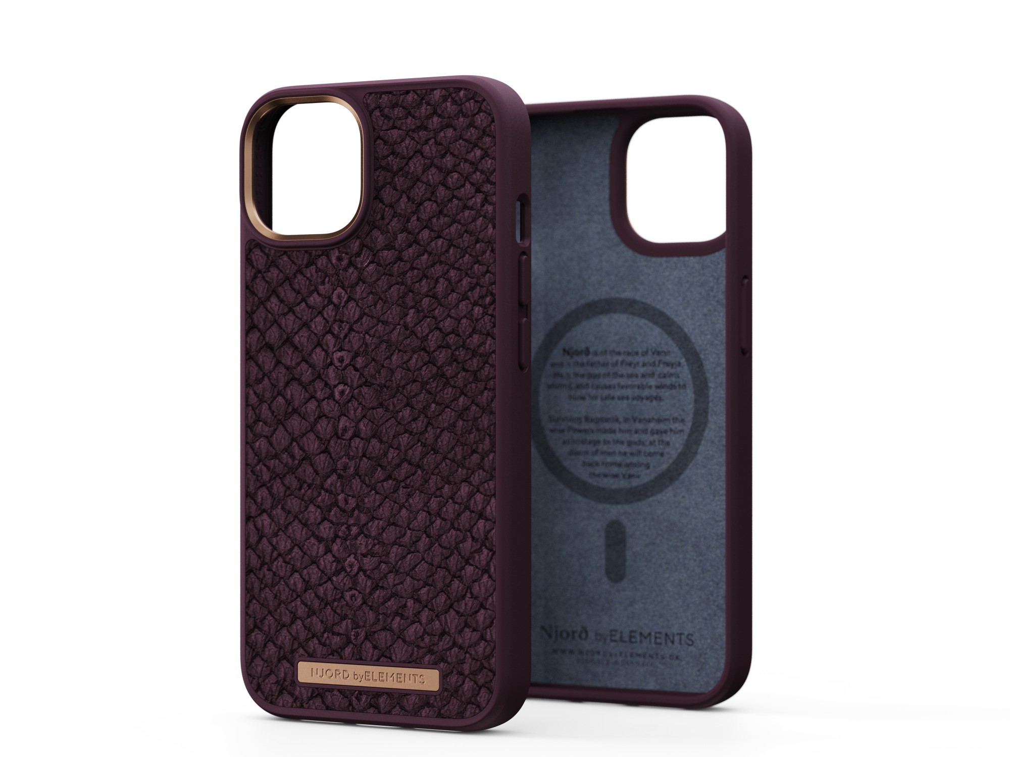 Photos - Case Njord byELEMENTS Salmon Leather Magsafe  - iPhone 14 - Rust NA41SL03