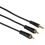 Hama 00122298 audio cable 1.5 m 3.5mm 2 x RCA Black