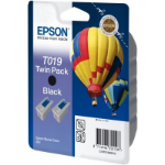 Epson C13T01940220/T019 Ink cartridge black twin pack Blister Radio Frequency, 2x900 pages 24ml Pack=2 for Epson Stylus Color 880