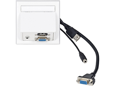 Vivolink WI221183 socket-outlet VGA + USB A + 3.5mm White