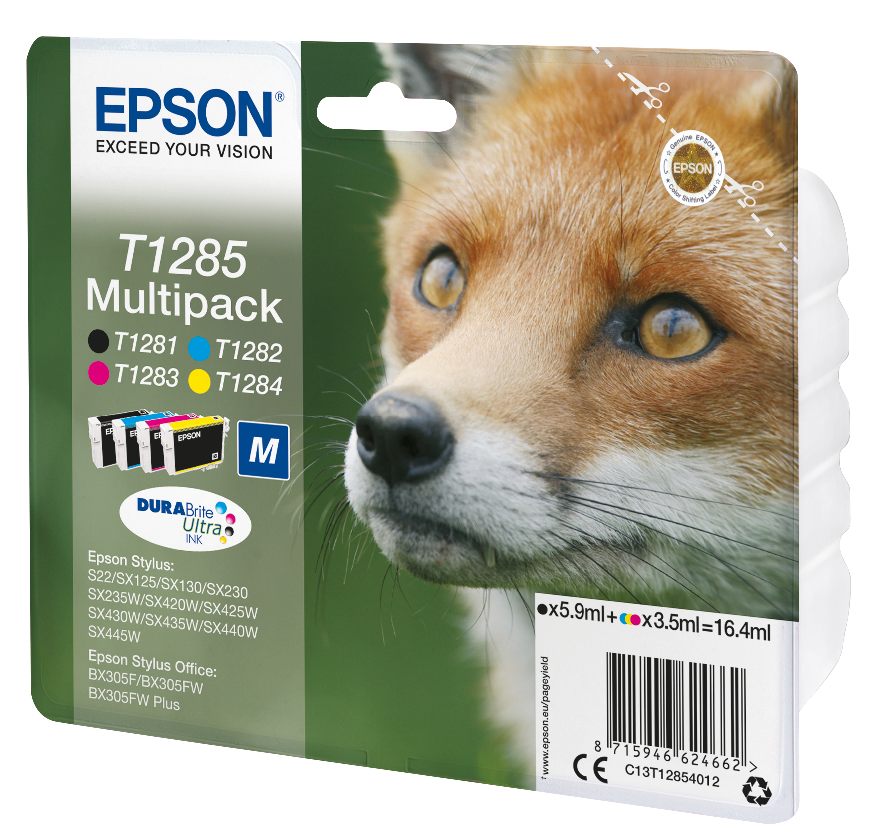 Epson C13t12854022/T1285 Ink Cartridge Multi Pack Bk.c.m.y Blister Rad