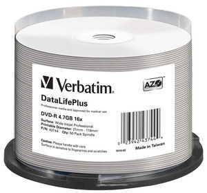 Image of Verbatim DataLifePlus 4.7 GB DVD-R 50 pc(s)