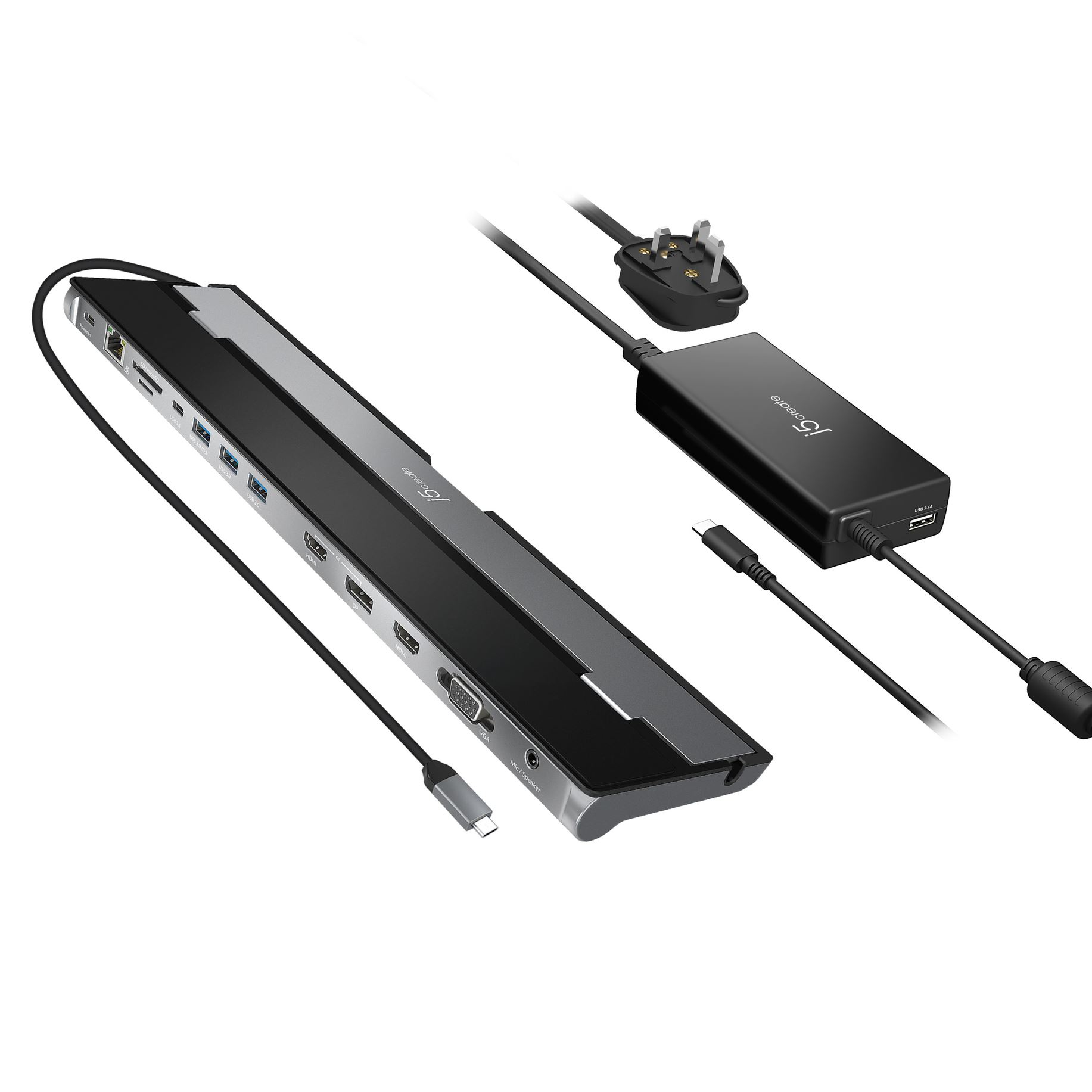 Image of j5create JCD543P USB-C Triple Display Docking Station with 100W...