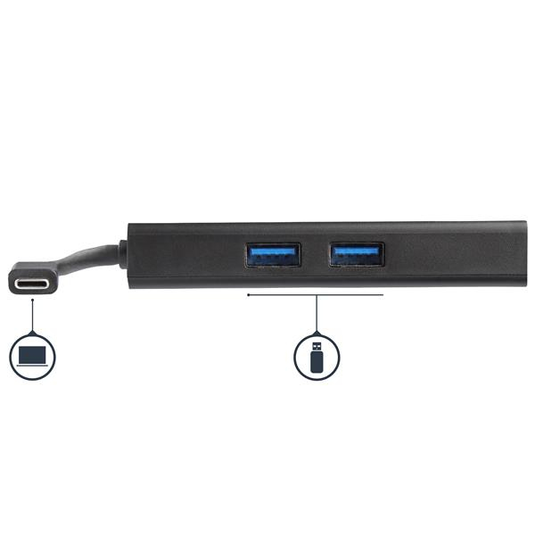 StarTech.com USB-C Multiport Adapter - USB-C Travel Docking Station with 4K HDMI - 60W Power Delivery Pass-Through, GbE, 2pt USB-A 3.0 Hub - Portable Mini USB Type-C Dock for Laptop