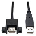 Tripp Lite U024-06N-PM USB 2.0 Panel Mount Extension Cable (A M/F), 6-in. (15.24 cm)