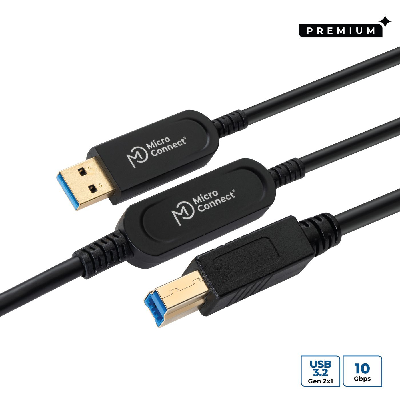 Microconnect MC-USB3.0AB25OP USB cable USB 3.2 Gen 2 (3.1 Gen 2) 25 m