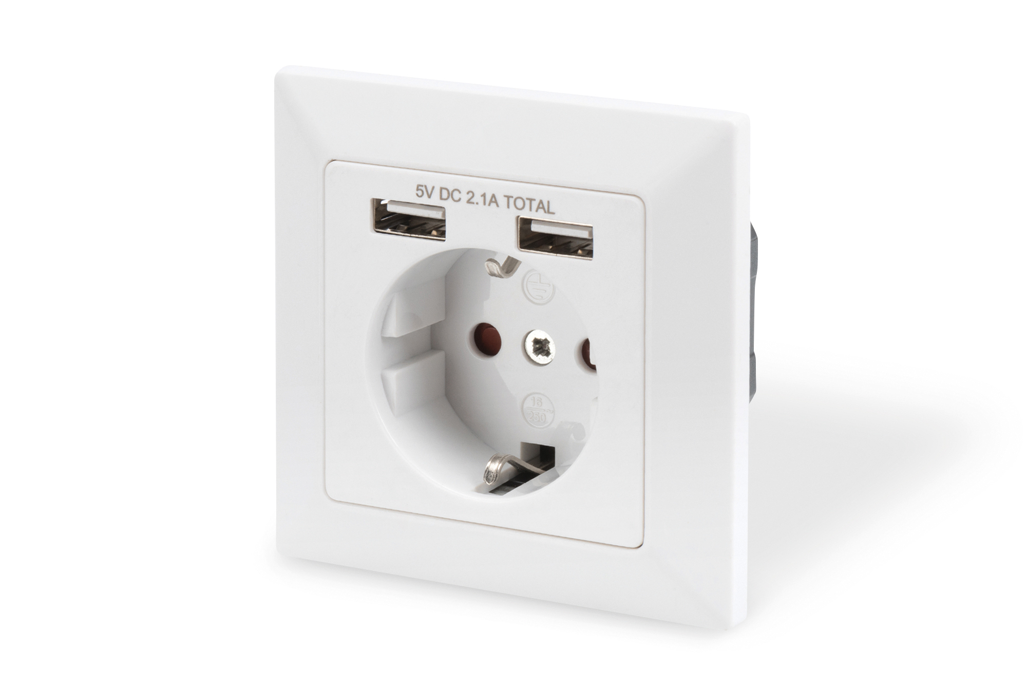 Image of Digitus Safety socket for flush mounting with 2 USB ports