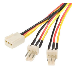 Astrotek Fan Power Cable 20cm - 2x3pin Male to 3 pins Female - for Computer PC Cooler Extension Connectors Bl