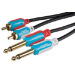 Maplin Twin 1/4" 6.35mm 2 Pole Jack Plug to Twin RCA Cable 1.5m