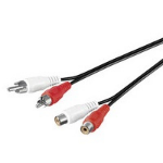 Microconnect 2xRCA/2xRCA 5m audio cable Black, Red, White